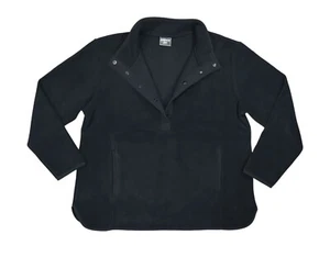 32 Degrees Fleece 1/2 Snap-Button Long Sleeve Women's Sweatshirt XL NWT Black - Picture 1 of 4