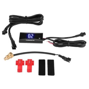 DC 12V Motorrad Thermometer Digital Blau LED Wassertemperaturanzeige Sensor Neu - Bild 1 von 11