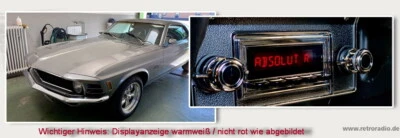 für Ford Mustang 1972 1973 Retro Oldtimer Auto Radio DAB+ UKW Bluetooth AUX-in - Bild 1 von 4