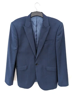 John Lewis Jacket Mens 40 Blue Wool Super 100s Tailored Fit Casual Formal Suit - Picture 1 of 10