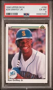 PSA Graded 1990 Upper Deck 156 Ken Griffey Jr EX-MT 6 Rookie Seattle Mariners 65 - Bild 1 von 3