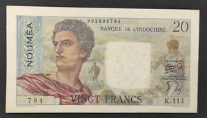 Nouvelle Calédonie 20 Francs " Nouméa " Jeune Berger Banque de l'Indochine - Imagen 1 de 2