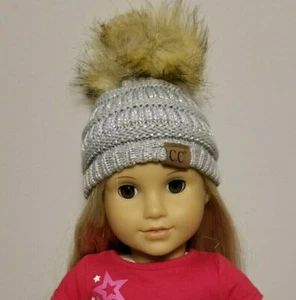 CC Beanie Mütze mit Kunstfell Bommel für 18 Zoll Puppe American Girl BJD My Life As OG - Bild 1 von 14