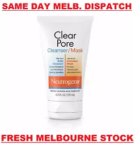 Neutrogena Clear Pore 2-in-1 Acne Cleanser & Face Mask - Benzoyl Peroxide 125mL - Picture 1 of 7