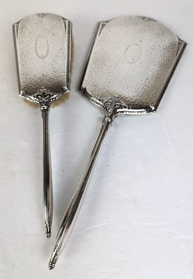 Juego de espejos y pinceles para tocador Art Deco PLATA ESTERLINA patrón martillado sin monos Foto 1 de 4