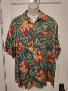Men's Banana Cabana short sleeve button front silk Hawaiian/Aloha shirt size XL - Picture 1 of 8