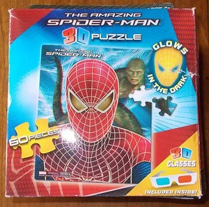 SPIDER-MAN 3D PUZZLE 60 PCS NEW IN BOX 3D GLASSES INCLUDED - Picture 1 of 3