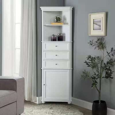 Hampton Harbor 23 In. W X 13 In. D X 68 In. H White Freestanding Linen Cabinet - Image 1 of 4