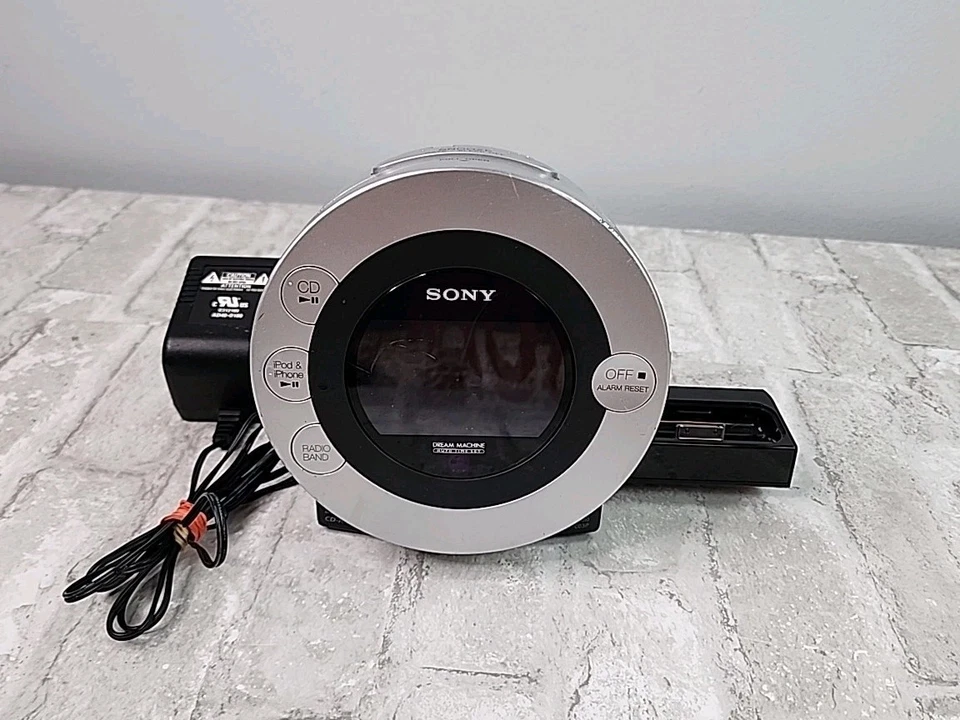 Sony Dream Machine ICF-CD3iP Alarm Clock CD IPod iPhone Radio Tested Works - Image 1 of 4