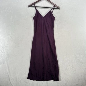 Vestido Quince Mujer Pequeño Berenjena Púrpura Seda Slip Hada Romántico Midi Lavable - Imagen 1 de 12