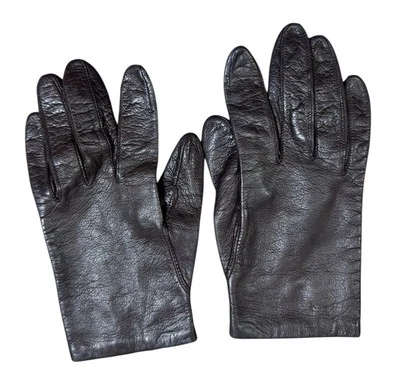 Guantes de conducción de cuero marrón oscuro Fownes forro antrón 7,5 vintage WPL 9522 Foto 1 de 3