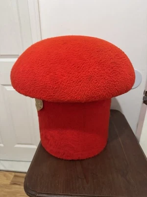 Винтажный 70-х MCM красный гриб в форме табуретки для ног Hassock Османское сиденье - Изображение 1 из 4