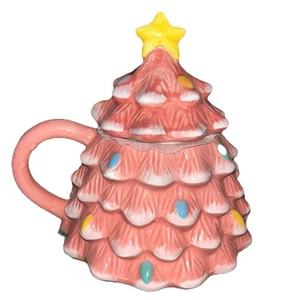 NEU Schlitten Glocke Bistro rosa Weihnachtsbaum Becher mit Deckel Kaffee Tee Kakao _J3 - Bild 1 von 4