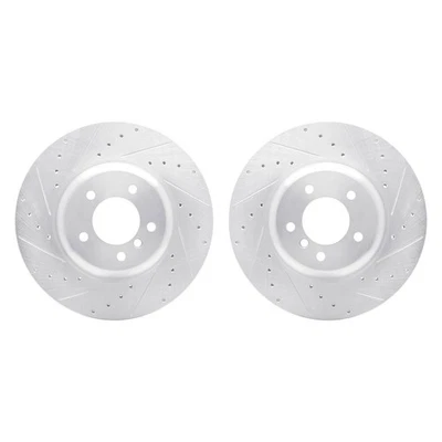 For BMW 550i 06-10 R1 Concepts Drilled & Slotted Front Brake Rotor Set - Imagem 1 de 3