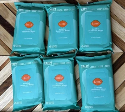Lume Acidified Deodorant Flushable Wipes Cool Cucumber Lot Of 6 - 45ct Packs - Image 1 of 4