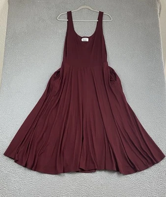 Vestido Reformation Jeans Rou Tejido Scoop Midi Borgoña XL Lagenlook Fluido Artes EXCELENTE Foto 1 de 4