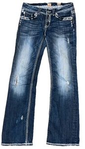 Studio 5 Boot Cut Women’s Distressed Jeans 30x33 White Stitching  - Picture 1 of 14