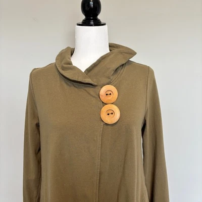 Neon Buddha Size XS Olive Green Button Front Cardigan Artsy Travel Layering Foto 1 de 4