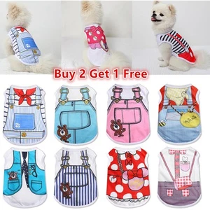 Pet Puppy Small Dog Cat Pet Clothes Dress Vest T Shirt Apparel Clothes - Picture 1 of 30
