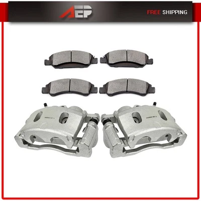 Par de pinzas de freno delanteras rotores y pastillas de cerámica para GMC Savana 1500 2007-2017 Foto 1 de 4