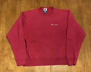 Vintage 90s Champion Crewneck Sweatshirt Large Pink Spellout - Picture 1 of 6