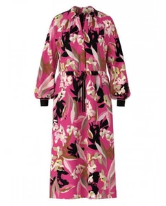 Marccain viscose & silk blend floral print belted tunic dress size 4/UK16 - Picture 1 of 15