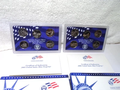 2005 and 2006 Mint Proof Quarter Only Sets - Image 1 of 4