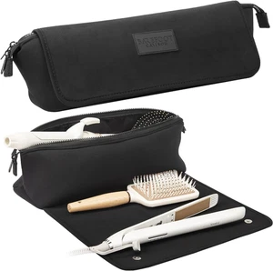 Hair Tools Reisetasche & hitzebeständige Matte mit Innentaschen, tragbar, schwarz - Bild 1 von 12