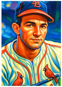 STAN MUSIAL * St Louis Cardinals * Custom ACEO * FUN BASEBALL ART * Kunstkarte - Bild 1 von 2