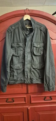 Helix Mens XXL Shirt Jacket Gray Cargo Pockets Buttons Stylish Fall School EUC - Image 1 of 4