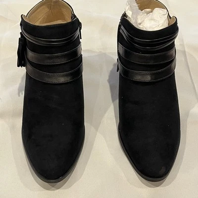 LifeStride Paloma Booties Womens Size 9 Wide Black Suede Ankle Boots Soft System - Image 1 of 4