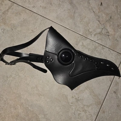 Black Leather Plague Doctor Mask Long Nose Bird Beak Plague Mask Steampunk NEW - Image 1 of 3