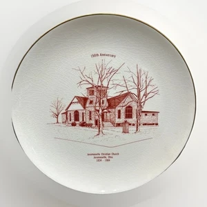 Piatto ricordo chiesa cristiana Jeromesville Ohio 1834-1984 - diametro 10,5" - Foto 1 di 9