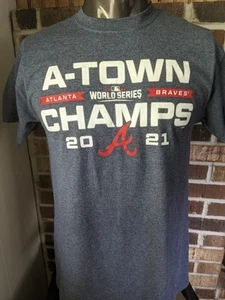 Atlanta Braves A-Town 2021 World Series T-Shirt Size Mens Medium - Picture 1 of 10