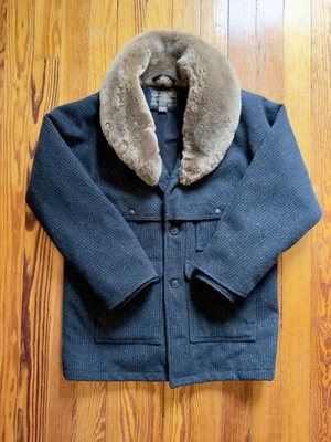 Filson Wool Mackinaw Packer Coat - Black Chalk Rope - Size Large - Image 1 of 3