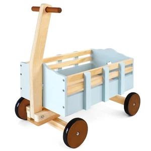 Wagon Toy,Wooden Toys Cargo Walker Cart Wagon Stroller,Push and Pull Baby Wal... - Picture 1 of 7