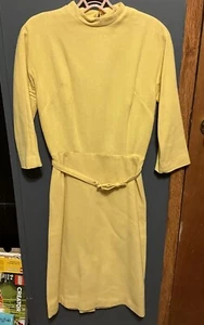 Vintage Bobbie Brooks Dress Yellow 1960’s Style With Belt Size 11 - Picture 1 of 15