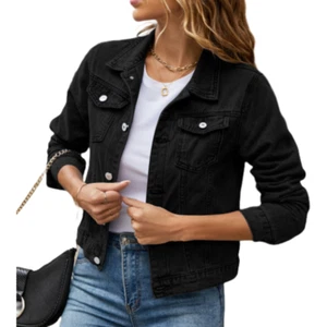 Chaqueta de mezclilla informal para mujer - Capa elegante y versátil para todas las estaciones - Imagen 1 de 13