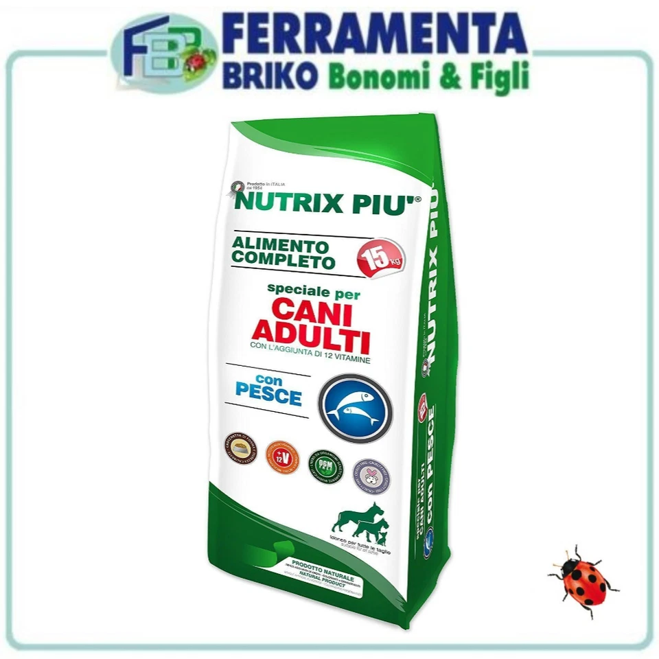 Crocchette mangime per cane cani adulti Secche Nutrix Più Adulti con Pesce 15KG - Immagine 1 di 1