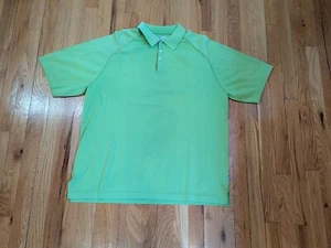 Tommy Bahama Polo Shirt Men's Large Lime Green 68% Pima Cotton Short Sleeve Golf - Picture 1 of 11