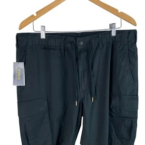 NEW Polo Ralph Lauren Mens Slim Fit Twill Cargo Pants 42x28 Black Cotton $148 - Picture 1 of 8