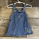 Vintage Oshkosh Baby SZ L 6-9M Infant Denim Overall Dress Farm Embroidered Y2K