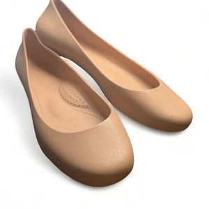 Okabashi Women's Samantha Flats Sz 11 Waterproof Nude Tan Rain Shoe Made In USA - Picture 1 of 7