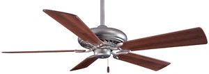 Minka Aire Supra 52" Ceiling Fan, Brushed Steel/Dark Walnut - F568-BS/DW - Picture 1 of 3