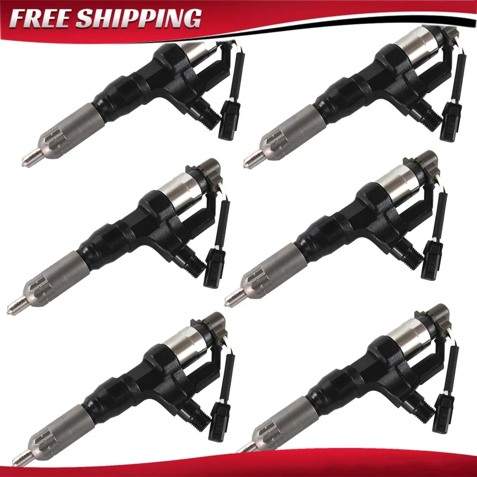 6Pcs Diesel Injectors For Hino 198/238/258/268/338/500 7.7L 095000-6591 — 第 1/4 张图片