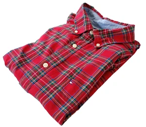 Tommy Hilfiger Shirt Men's UK Size L Red Check Long Sleeve Pockets 100% Cotton - Picture 1 of 20