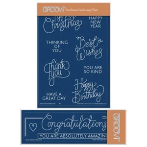 Estampillas Claridad Groovi Pergamino Grabado Placa Cinta Sentimientos Colección - Imagen 1 de 13