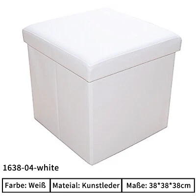 Sitzhocker faltbare Sitzbank Fußhocker mit Stauraum Sitzwürfel Kunstleder/Leinen - Bild 1 von 4