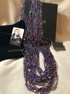 Joan Rivers 36-40" Rocailles Torsade Halskette Buntglas Kunstperle Neu im Karton  - Bild 1 von 5