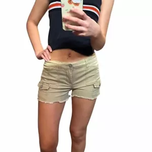 Mudd Y2K hellbraune Shorts Gr. 7 Cargotaschen - Bild 1 von 4